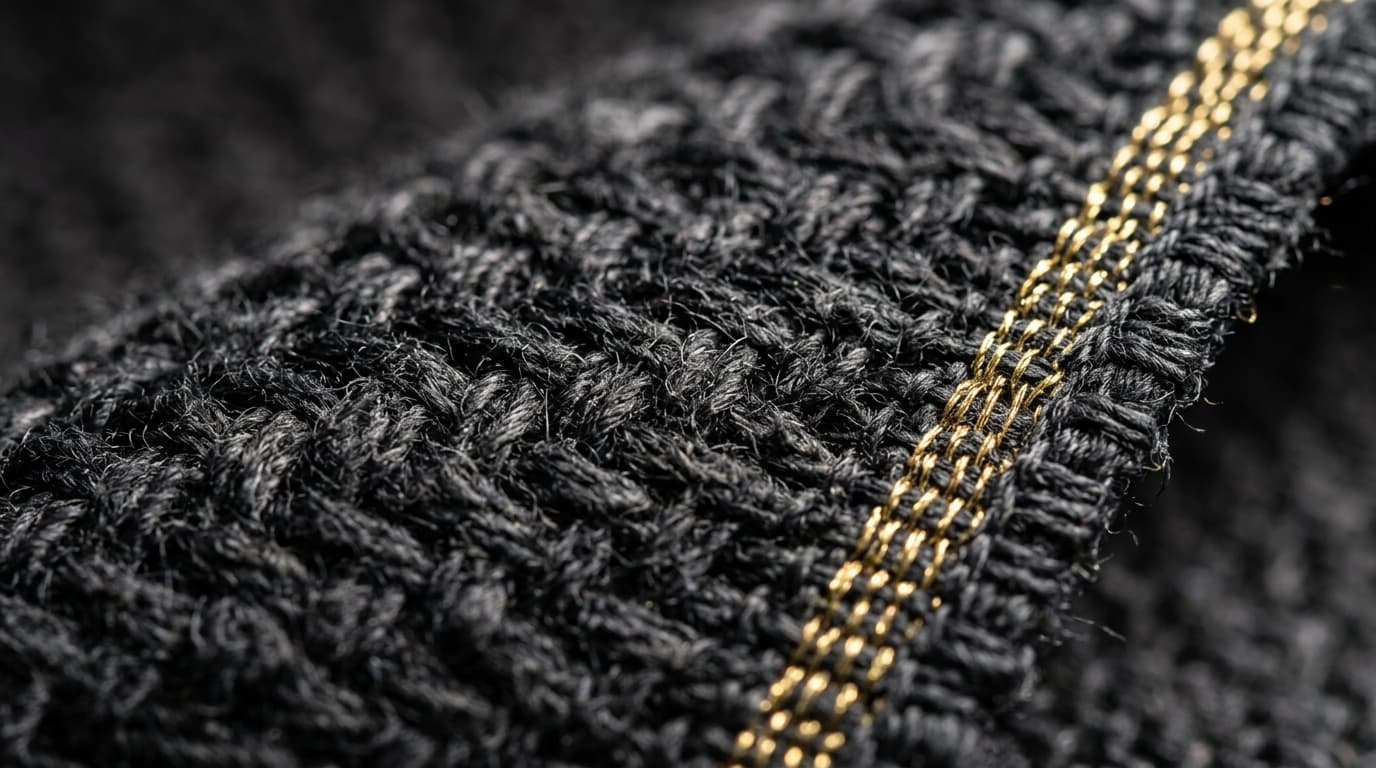 Saad Mehmood - Extreme close-up of luxury woven cotton and selvedge threads